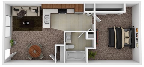 a floor plan of a one bedroom apartment